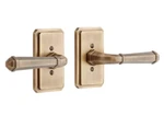 Solid Brass Dummy Interior Door Set W/sculpted Square Lever Handle -left. Fixed Price $40.00.