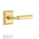 Emtek Privacy Leverset With R-bar Wilshire Rosette Right-handed; Satin Brass. Fixed Price $107.99.