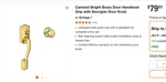 Schlage Camelot Bright Brass Door Handleset Grip With Georgian Knob. Fixed Price $57.99.