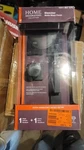 Home Decorators Bleecker Matte Black Door Handleset W/ Ridgeway Interior Knob. Fixed Price $60.00.