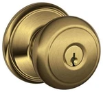 Schlage F51-AND Brass Andover Keyed Entry Panic Proof Door Knob Set. Fixed Price $66.49.