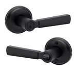Kwikset Perth Matte Black Single Cylinder Keyed Entry Door Lever Handle Featurin. Fixed Price $44.99.