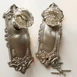 Nostalgic Warehouse Victorian Plate Crystal Glass Knob Satin Nickel. Fixed Price $58.50.