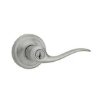 Kwikset Tustin Satin Nickel Entry Door Handle Featuring Smartkey Security. Fixed Price $29.99.