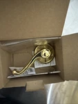 New Schlage Flair Hand Dummy Non Turning Lever Bright Brass F170FLA605RH. Fixed Price $12.95.