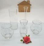 Princess House Heritage Vases Etched Crystal Fluted Bud Cylinder & Scalloped Lot. Fixed Price $33.50.