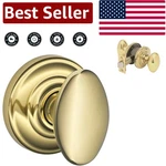 Elegant Brass Passage Door Knob - Ambidextrous Egg Shape With Hidden Screws. Fixed Price $102.99.