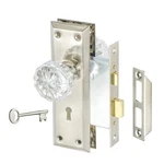 Newliplace Crystal Glass Mortise Door Lock Set W/ Knob - Antique Brushed Nickel. Fixed Price $64.18.