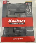 Kwikset Singapore Satin Nickel Reversible Keyed Entry Door Handle W/ Smartkey. Fixed Price $19.98.