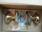 Emtek 8531EUS3 Dummy Set, Quincy Rosette, Egg Knob, US3, Polished Brass. Fixed Price $69.99.