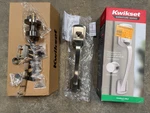 Kwikset Prague 98150-023 Entry Door Handle With Round Pismo Knob Satin Nickel. Fixed Price $37.95.