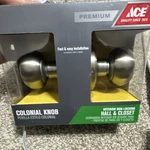 Ace Colonial Satin Stainless Steel Hall/closet Knob Round 5239314. Fixed Price $15.99.