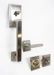 Emtek Hamden Cylinder Keyed Entry Handle Set W/ Milano Lever Satin Nickel. Fixed Price $209.99.