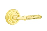 Emtek Polished Brass Ribbon & Reed Privacy Lock Set Door Handle - Right. Fixed Price $214.99.
