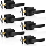 Modern Black Handles - 6 Pack Privacy Levers & Knobs For Interior Doors. Fixed Price $88.99.