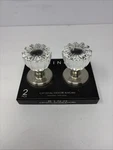 Bino Crystal Round Faceted Door Knobs Satin Nickel Interior Pair One Set Nwt. Fixed Price $39.99.