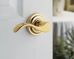 Baldwin Wave 5455V-PASS Polished Brass Passage Lever Set New. Fixed Price $199.00.