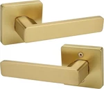 Gaurqiah Brushed Gold Door Handles, No Lock Passage Lever 5 Pack. Fixed Price $79.99.