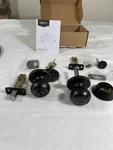 Amazon Basics Exterior Door Knob Lock & Deadbolt Oil Rubbed Coastal Bronze. Fixed Price $21.87.