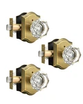 Gobrico 3 Pack Privacy Crystal Glass Door Knobs With Lock,heavy Antique Brass. Fixed Price $107.94.