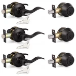 Probrico Oil Rubbed Bronze Entry And Deabolt Sets Keyed Alike Drop Levers. Fixed Price $122.40.