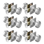 6 Pack Brushed Nickel Door Knobs With Square Rosette,pismo Loc.... Fixed Price $74.90.
