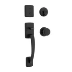 Kwikset Prague Matte Black Single Cyl. Entry Door Handleset W/ Round Pismo Knob. Fixed Price $99.99.