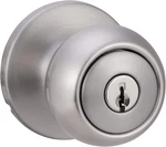 Amazon Basics Exterior Door Knob With Lock, Coastal, Satin Nickel. Fixed Price $28.64.