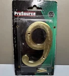 Prosource Satin Brass Finish House Street Number (nine) 9 2.28 W #2155604. Fixed Price $10.00.