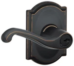 Schlage F51-FLA-CAM Flair Single Cylinder Keyed Entry Door Lever Bronze. Fixed Price $99.99.