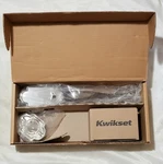 Kwikset 802ANLIP-15-V1 Arlington Satin Nickel Exterior Dummy Handleset. Fixed Price $129.00.