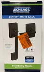 Schlage Century Matte Black Door Handleset Grip W. Latitude HANDLE-FE285. Fixed Price $58.89.