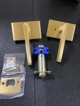Emtek 5112HLOUS4RH Helios Passage Door Lever Set With Modern Rose - Satin Bra. Fixed Price $118.99.
