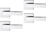 4 Security Shield Dummy Lever Square Straight Satin Nickel. Fixed Price $59.99.