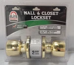 Elite Security #01992 Hall & Closet Lockset, 2-WAY Adjustable Latch Brass. Fixed Price $16.99.