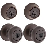 Kwikset Cove Venetian Bronze Keyed Entry Door Knob & Deadbolt Project Pack. Fixed Price $44.99.