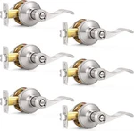 6PK Probrico Wave Style Privacy Door Lever Handles For Bed & Bath Keyless Lock. Fixed Price $84.00.
