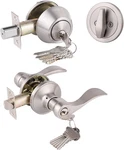 Keyed Alike Front Door Exterior Lever Lockset With Single Cylinder Deadbolt. Fixed Price $42.99.