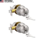 Probrico (2 Keyed Alike Door Knobs Combo Pack, Brushed Nickel Ball.... Fixed Price $35.91.