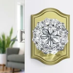 Calzibeno Glass Door Interior With Lock, Satin Brass Crystal Knobs.... Fixed Price $44.58.