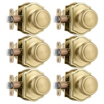 Ncsen 6 Pack Gold Door Knobs With Camelot Trim,interior Lock. Fixed Price $40.00.