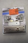Defiant Glass Door Knobs Satin Nickel Finish 2-1/4" Pass Through Lock Set 393030. Fixed Price $17.99.