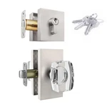 Dllween Brushed Nickel Crystal Glass Passage Door Knob And Single Cylinder. Fixed Price $73.22.