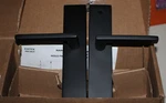 Emtek 8045US4 10" Stretto Rectangular Dummy Sideplate Entry Set Lh Flat Black. Fixed Price $151.45.