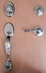 Kwikset Chelsea Antique Nickel Front Entry Door Handleset Lock W/ Dorian Lever. Fixed Price $99.99.