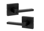 Kwikset Halifax Square Matte Black Keyed Entry Door Handle Featuring Security. Fixed Price $49.99.