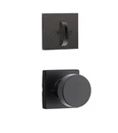 Kwikset Knob With Square Rose Interior Single Cylinder Handleset Black Finish. Fixed Price $25.71.