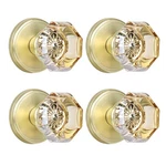 Clctk Champagne Crystal Glass Dummy Door Knob Bifold Closet Gold Satin Brass Han. Fixed Price $97.58.