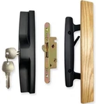 Sliding Patio Door Handle Set With Mortise Lock Key Cylinder Face Plate Wood. Fixed Price $49.90.