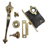 Antique "montgomery" Bronze Exterior Lock Set, 2 Sets Avail, NDKS506. Fixed Price $275.00.